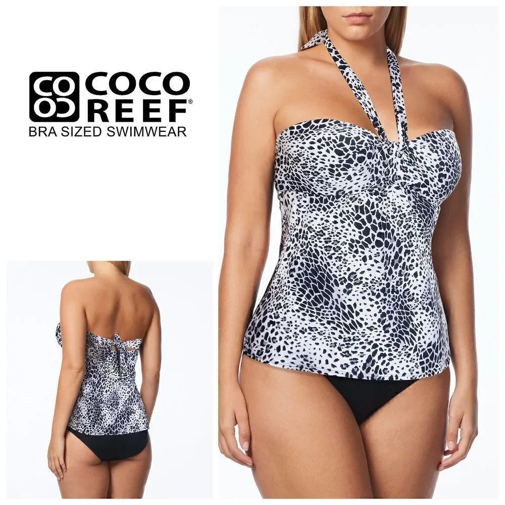 New. COCO REEF 5-way Animal print tankini 32/34C. Normally $89